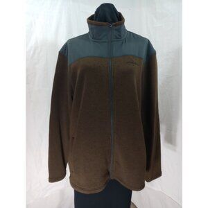 Eddie Bauer Full Zip Two Tone Fleece Jacket Outdoor Layering Warmth